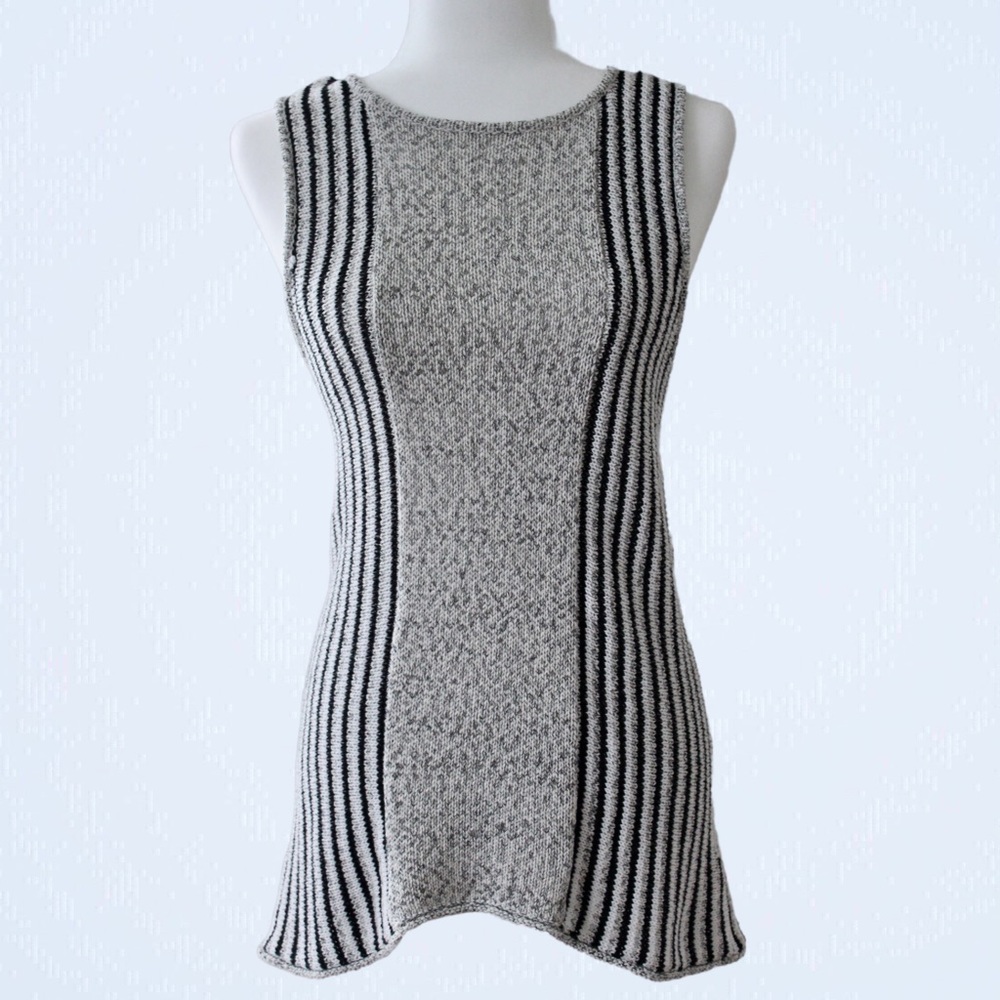 SANCTUARY Knit Striped Sleeveless Tank